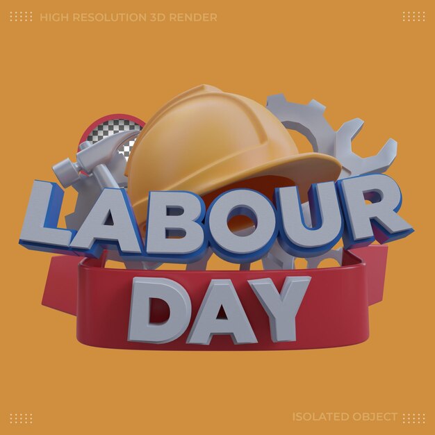 3d rendering labour day labels