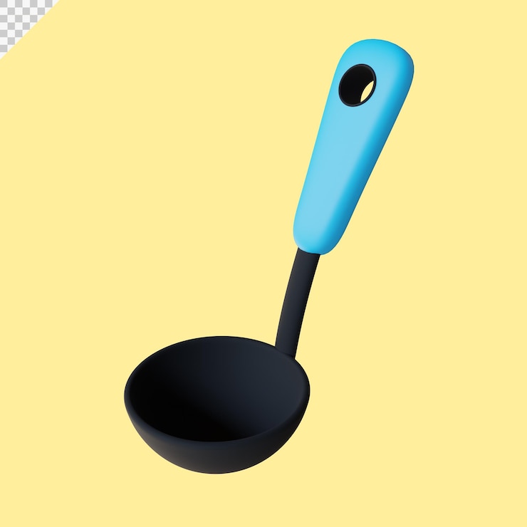 PSD 3d rendering ladle illustration