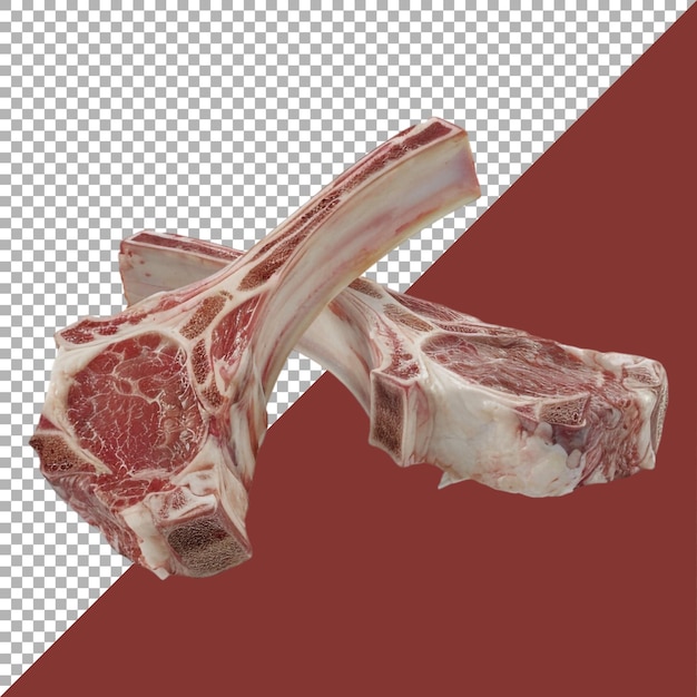 PSD 3d rendering of a lamb raw champ on transparent background ai generated