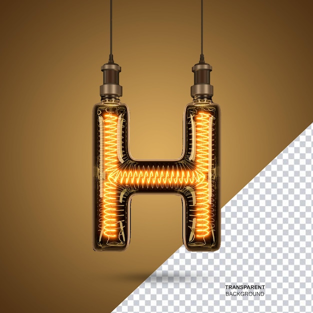 3d rendering of lamp alphabet