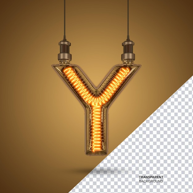 PSD 3d rendering of lamp alphabet