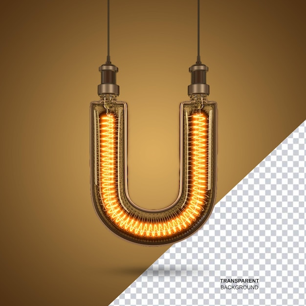 3d rendering of lamp alphabet