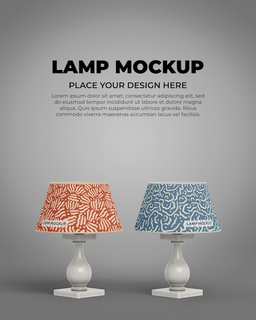 PSD 3d rendering of lamp mockup