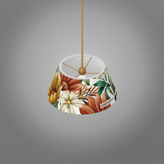 PSD rendering 3d del mockup della lampada