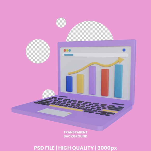 3d rendering laptop grafik icon object