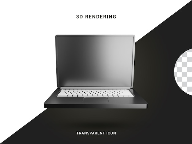 3D rendering Laptop icon for composition