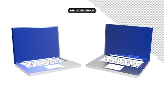 3d-rendering laptop premium psd