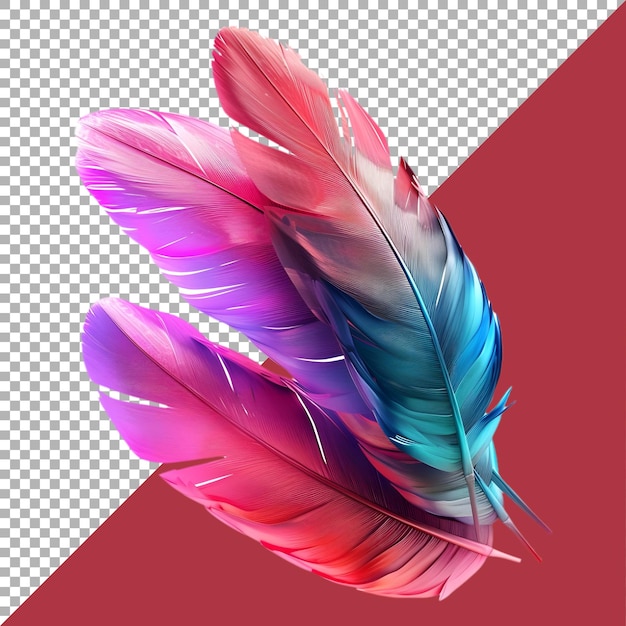 PSD 3d rendering of a leaf feather on transparent background ai generated