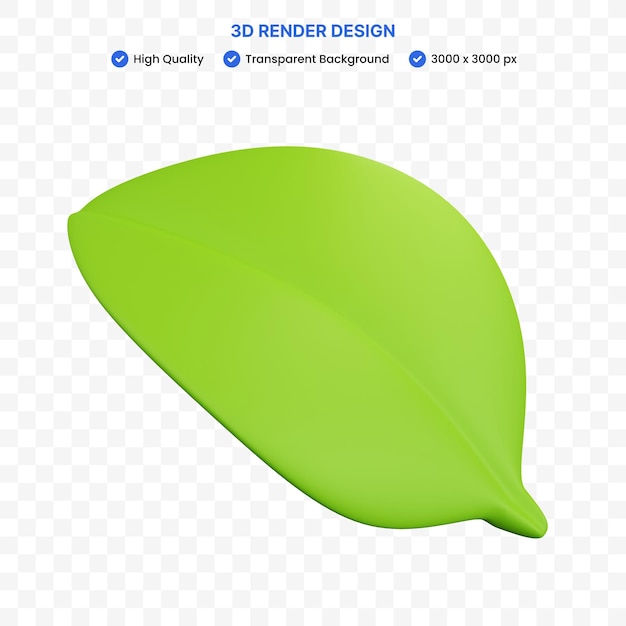 PSD 3d rendering leaf isolated