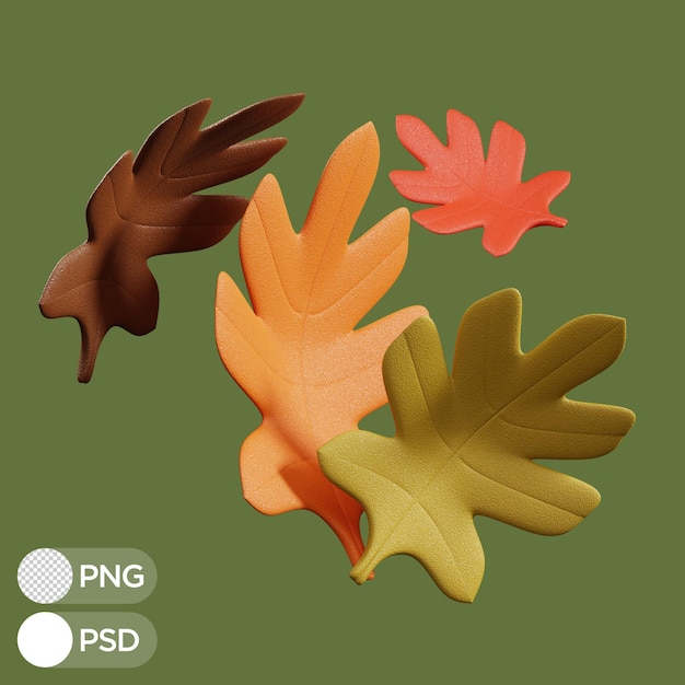 PSD 3d-рендеринг листьев