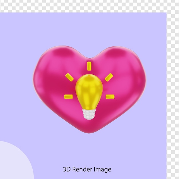 PSD 3d rendering of learning lamp education with love