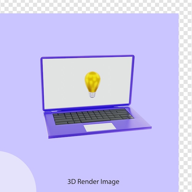 Rendering 3d del computer portatile di apprendimento