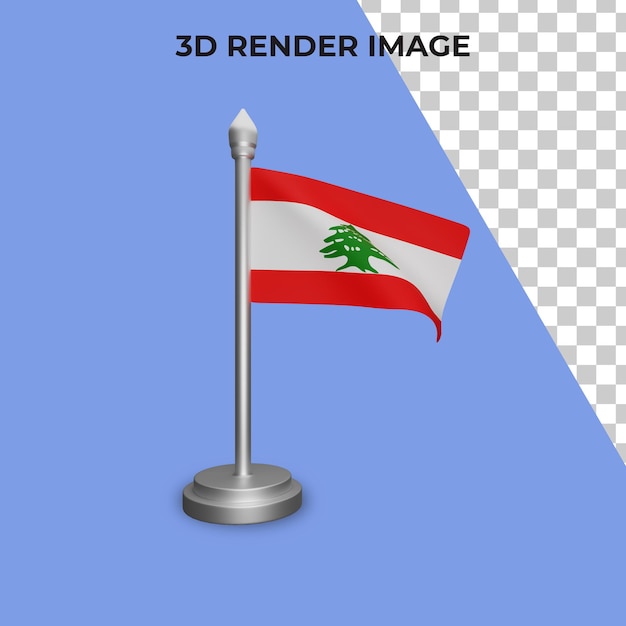 PSD 3d rendering of lebanon flag concept lebanon national day