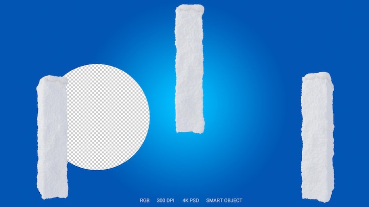 PSD 3d rendering of the letter i in the shape and style of a snow on a transparent background
