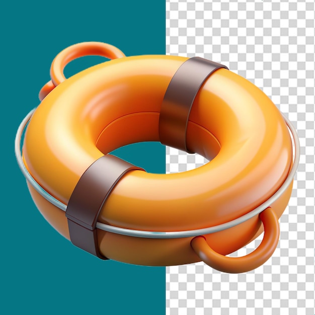 3d rendering of life buoy travel icon on a transparent background