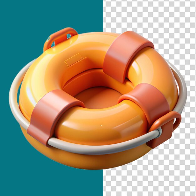 3d rendering of life buoy travel icon on a transparent background