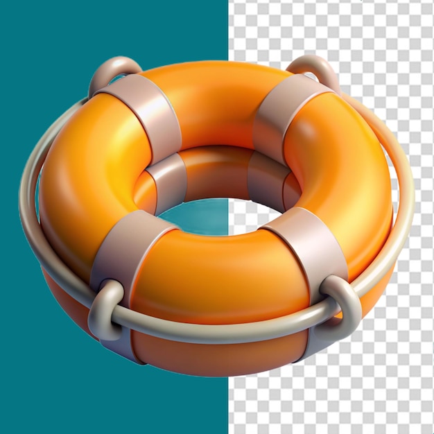 3d rendering of life buoy travel icon on a transparent background