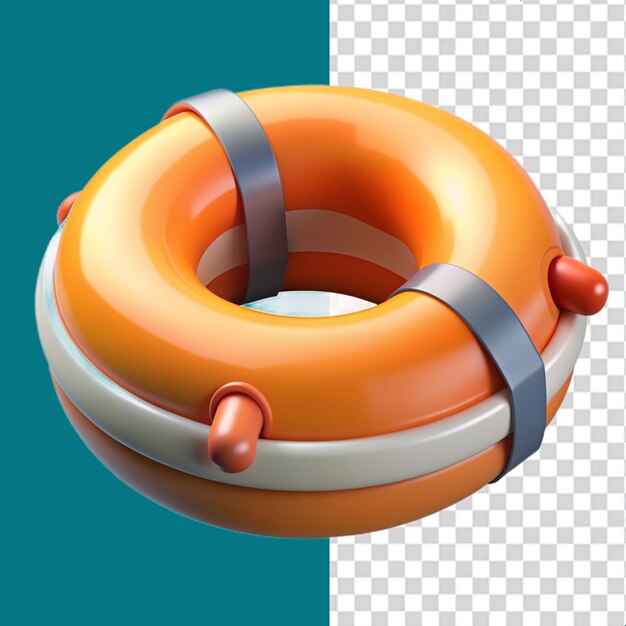 PSD 3d rendering of life buoy travel icon on a transparent background