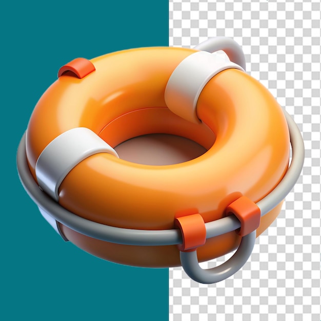 3d rendering of life buoy travel icon on a transparent background