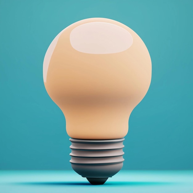 PSD 3d rendering of light bulb idea icon