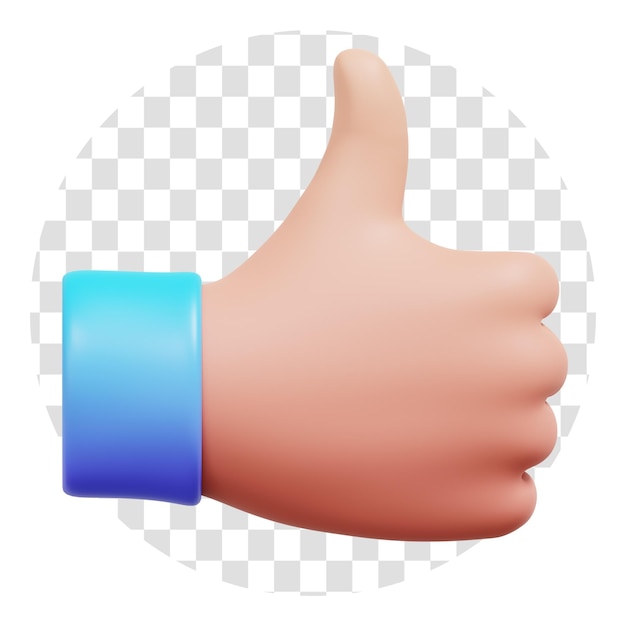 3d rendering like hand 3d icon transparent background