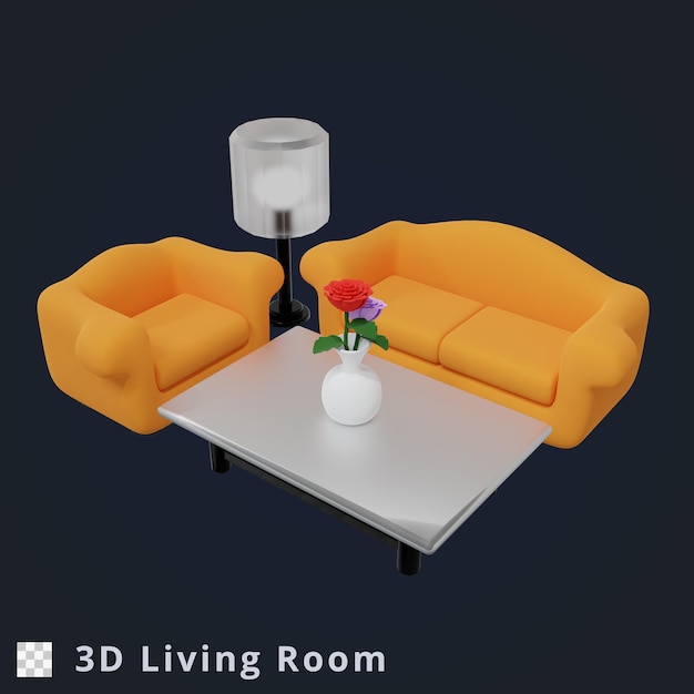 3d rendering living room illustration