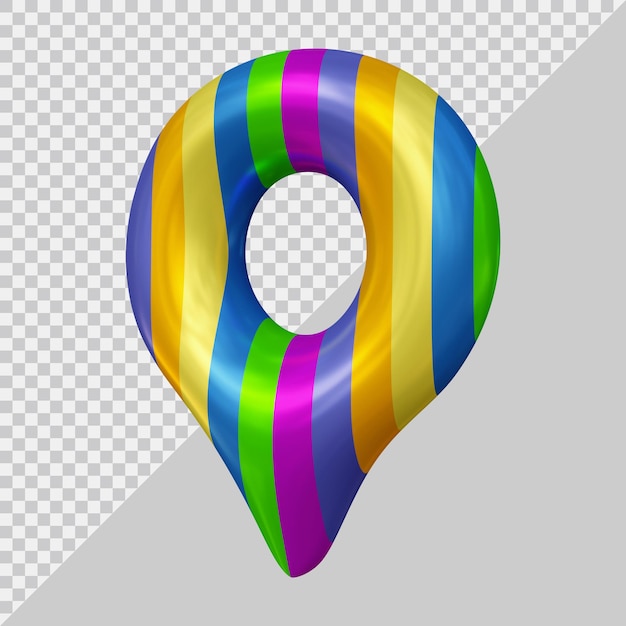 3d rendering of location icon balloon