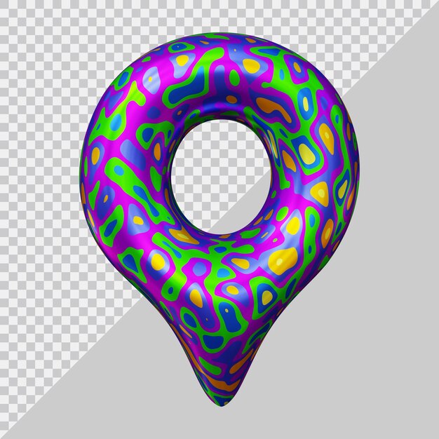 3d rendering of location icon balloon