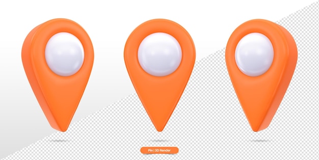 PSD 3d rendering of location icon pin