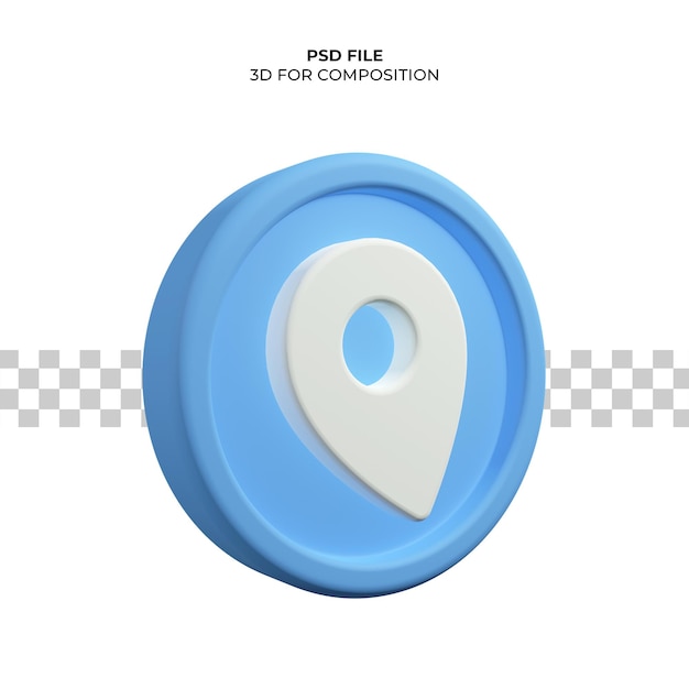 PSD 3d rendering location icon premium psd