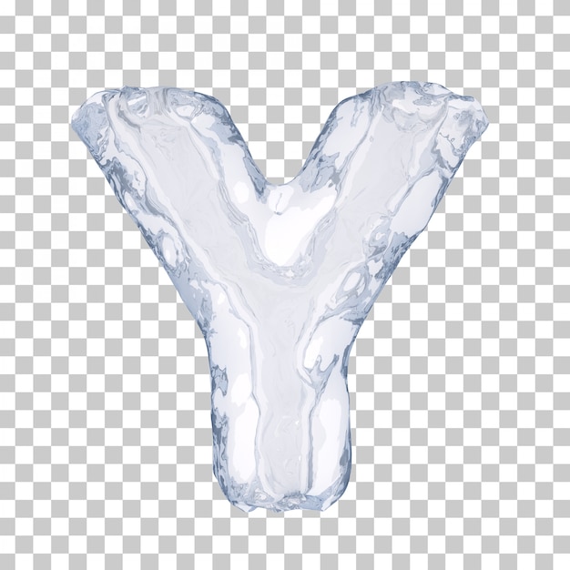 3d rendering lodowy abecadło Y