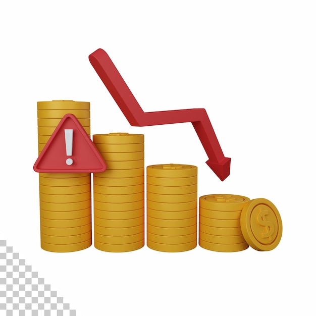 PSD perdita di rendering 3d o fallimento isolato utile per la progettazione di società commerciali e finanziarie