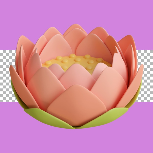 3d rendering lotus flower tranparent