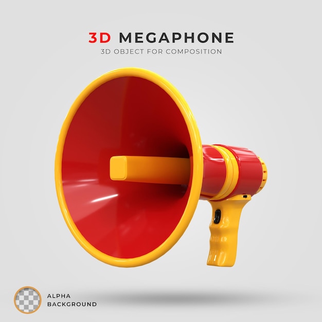 3d-рендеринг сцена мегафона громкоговорителя 3d-икона 3d-рендер