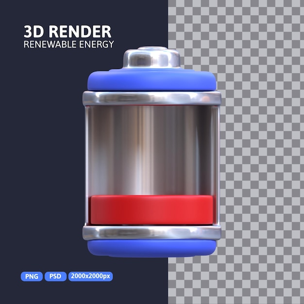 3d Rendering - Low Battery Indicator Icon