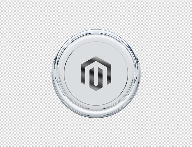 3D Rendering Magento Icon Silver Glossy