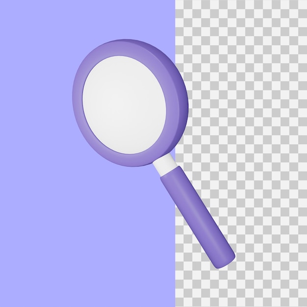 PSD 3d rendering magnifier icon