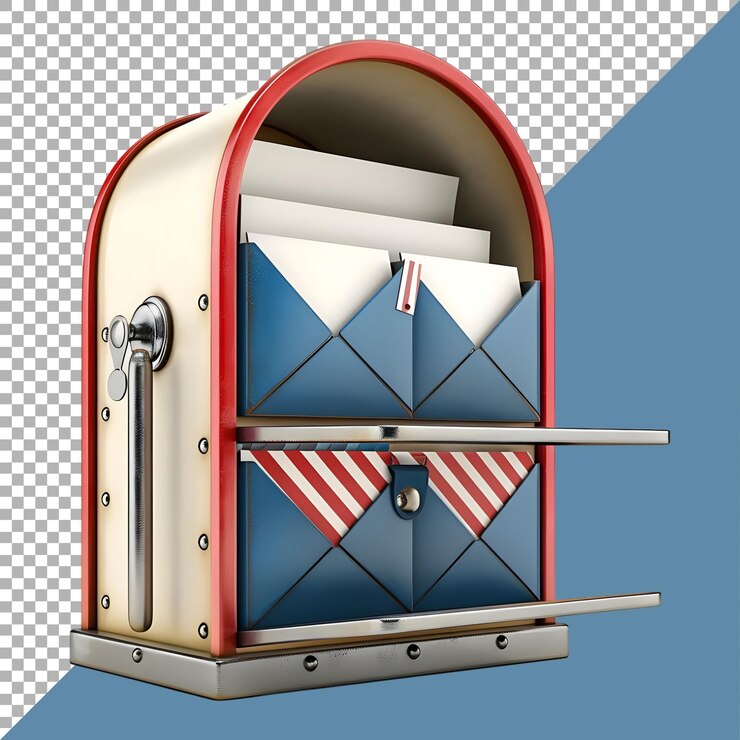 PSD 3d-рендер почтового ящика на прозрачном фоне