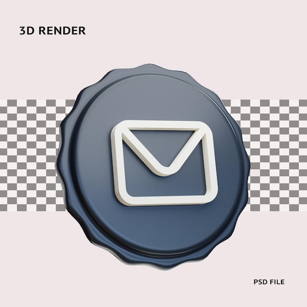 PSD 3d-rendering mail pictogram illustratie object met transparante achtergrond