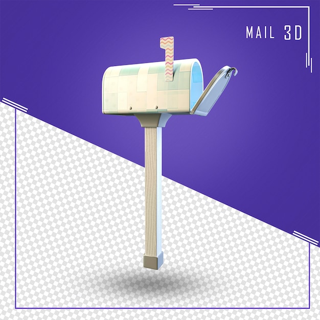 3d-rendering mailbox letters geïsoleerd