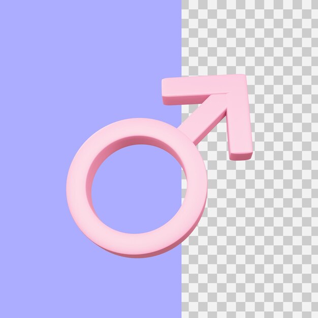 PSD 3d rendering male gender icon