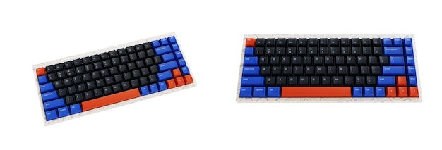 PSD 3d rendering mechanical keyboard dengan transparant background