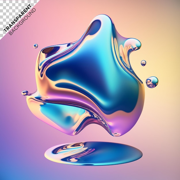 3D-rendering med flydende, holografisk illustration