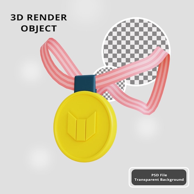 PSD 3d rendering medaglia illustrazione oggetto premium psd