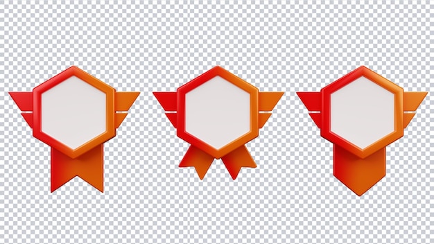 3d rendering of medals icon for social media