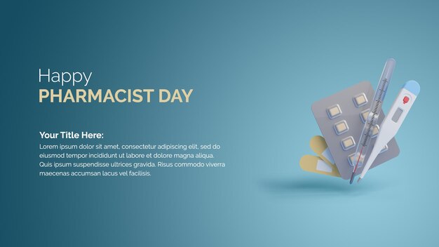 Rendering 3d accessori medicali per happypharmacist day