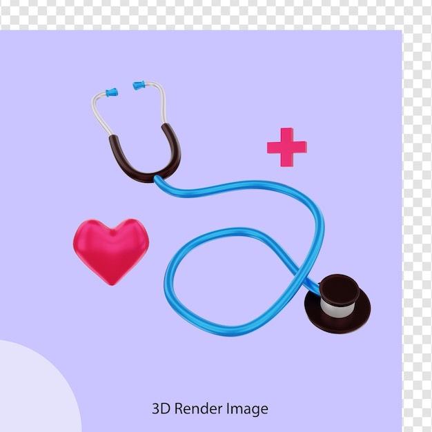 PSD 3d rendering of medical doctor stethoscope