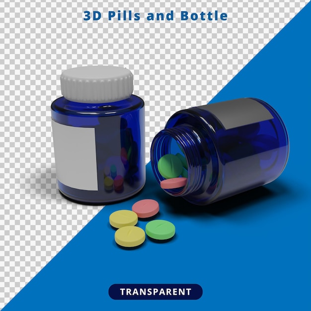 PSD 3d rendering medicine pill illustration