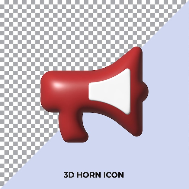 PSD 3d-rendering megafoon luidspreker hoorn pictogram geïsoleerd