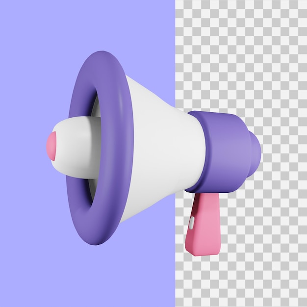 3d rendering megaphone icon